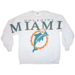 Vintage 1993 Miami Dolphins Cliff Engle Spell Out Sweatshirt Large/XL Made USA